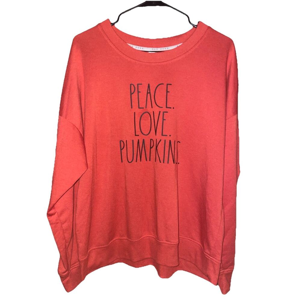 Rae Dunn Soft And Comfy Over Sized Fall Pumpkin Sweatshirt Sz Large